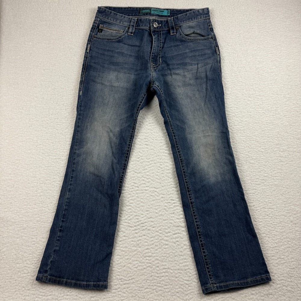 Rock & Roll Jeans Mens 33x30 Blue Revolver Slim Straight Medium Wash Denim